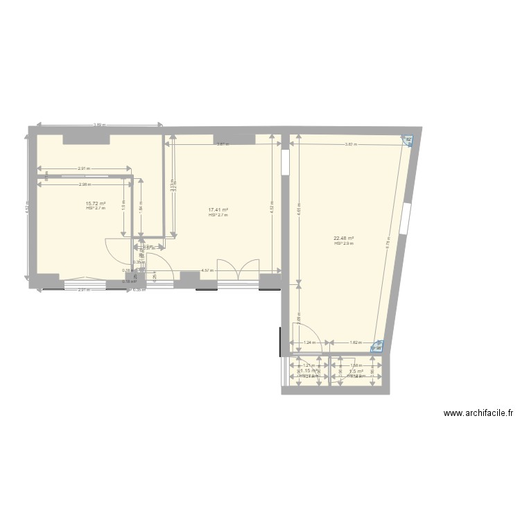 RDC maison projet cotations. Plan de 0 pièce et 0 m2
