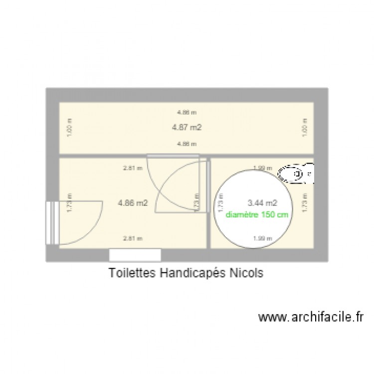 tolettes nicols rez de chaussée. Plan de 0 pièce et 0 m2