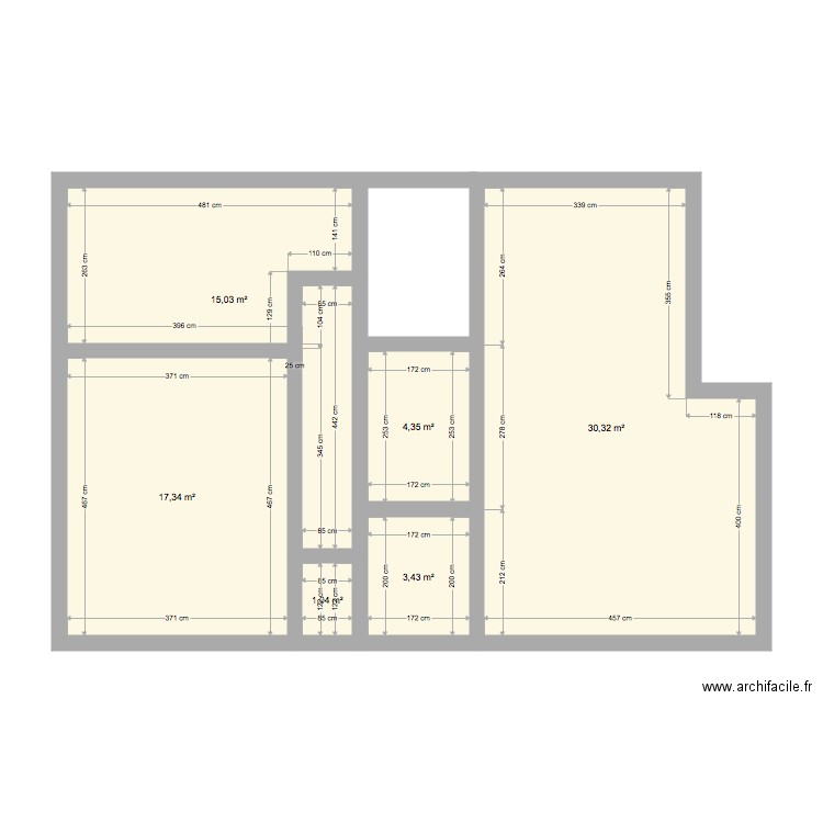 MAISON VILLERS. Plan de 6 pièces et 72 m2