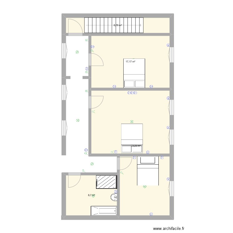 liomer. Plan de 4 pièces et 66 m2