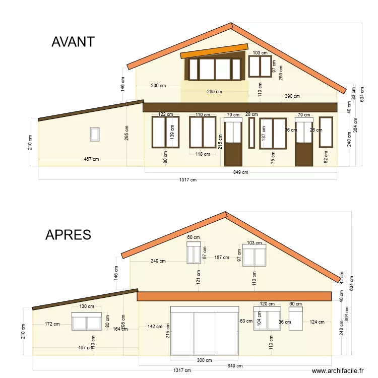 plan facade sud. Plan de 