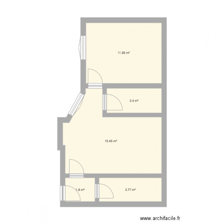 Appart 36m2. Plan de 0 pièce et 0 m2