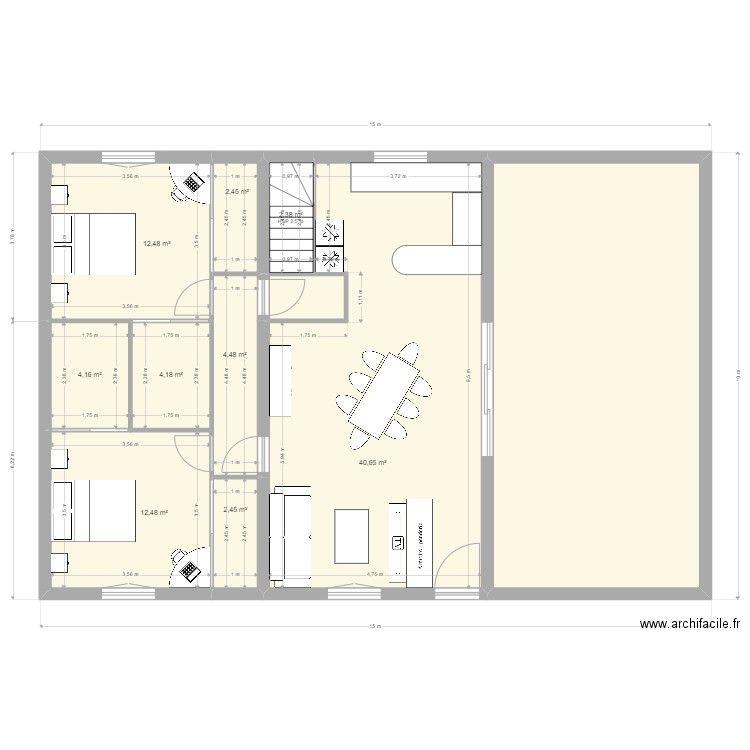 100 m2 avec terrasse et ss. Plan de 0 pièce et 0 m2
