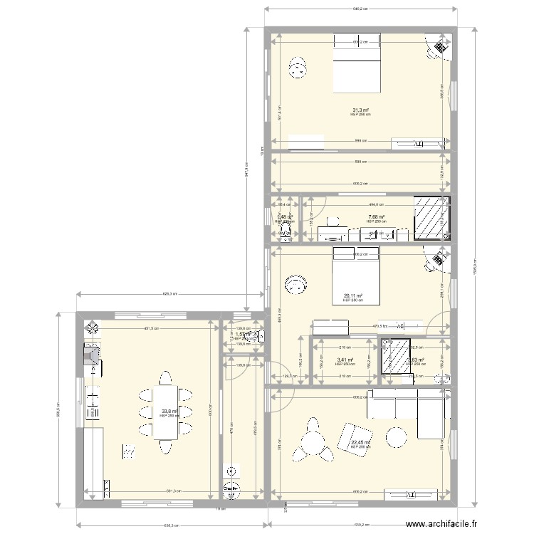 maison  2. Plan de 9 pièces et 125 m2