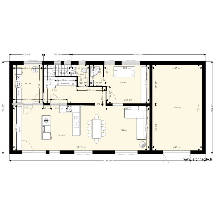 Projet Spinelli plan implantation cuisine 9. Plan de 0 pièce et 0 m2