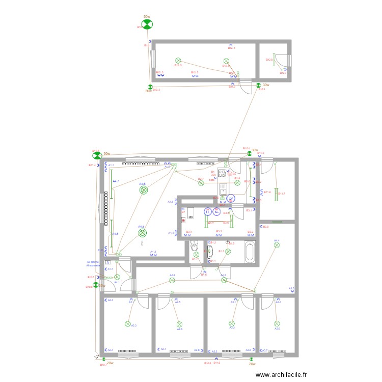 maison 56 electricte avec deux coffret. Plan de 0 pièce et 0 m2