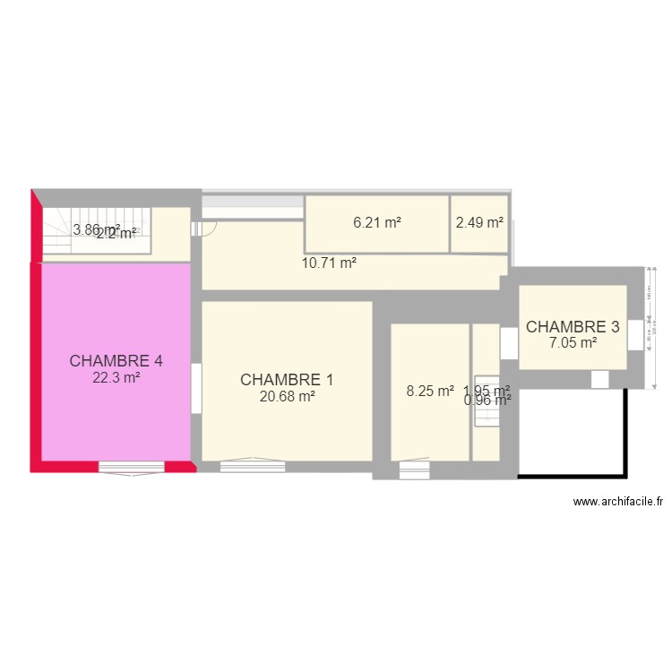 PROJET AGRANDISSEMENT ETAGE. Plan de 0 pièce et 0 m2