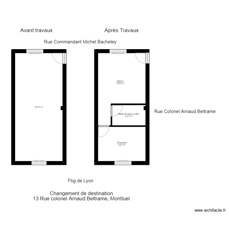 Bureau 30m&sup2; Montluel. Plan de 