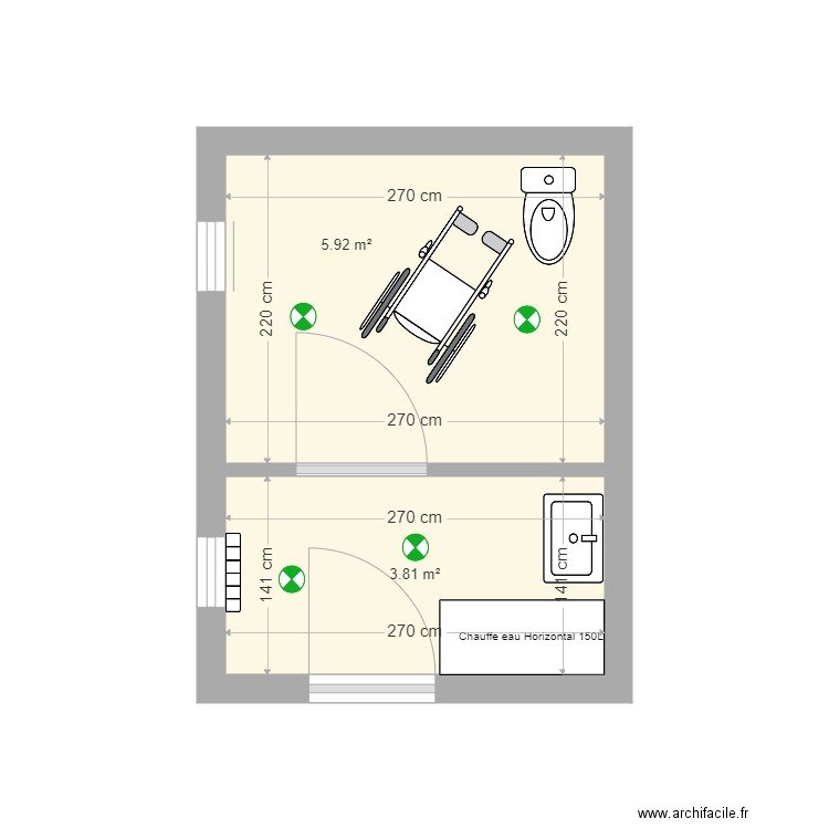 WC  PMR. Plan de 0 pièce et 0 m2