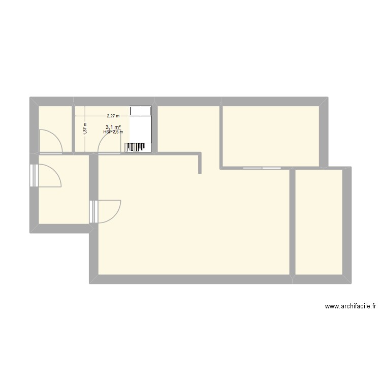 FLORIDA2. Plan de 6 pièces et 39 m2