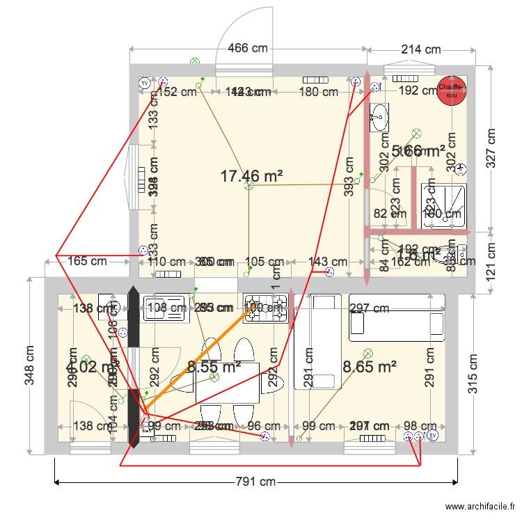 Plaine Maison 1 projet travaux. Plan de 0 pièce et 0 m2