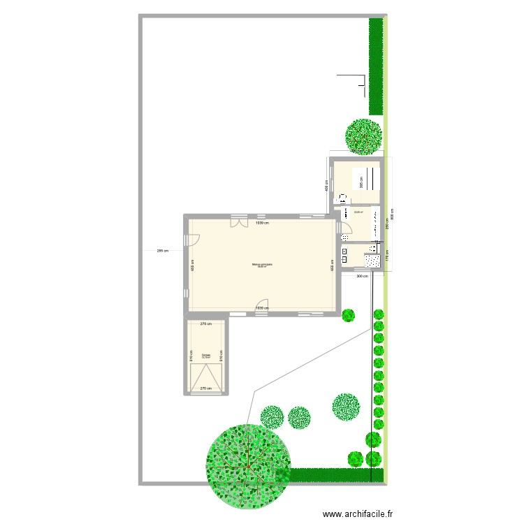 Plan de masse détaillé v2. Plan de 3 pièces et 105 m2