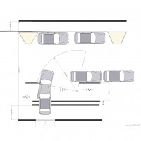 Parcours auto avec rayon moy 6m côté pair blocage Piste