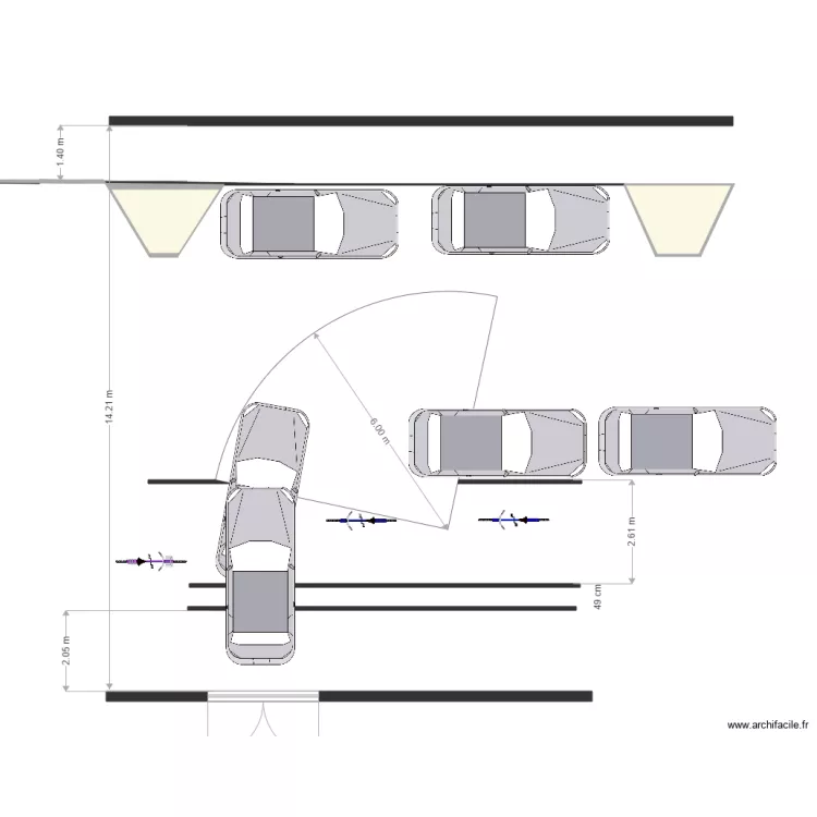 Parcours auto avec rayon moy 6m côté pair blocage Piste. Plan de Parcours auto avec rayon moy 6m côté pair blocage Piste. Plan de