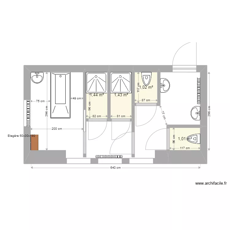 TR SDB GAUCHE PROJET 3A. Plan de 