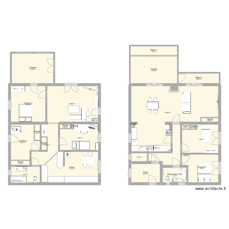 Carcès assainissement. Plan de 29 pièces et 218 m2