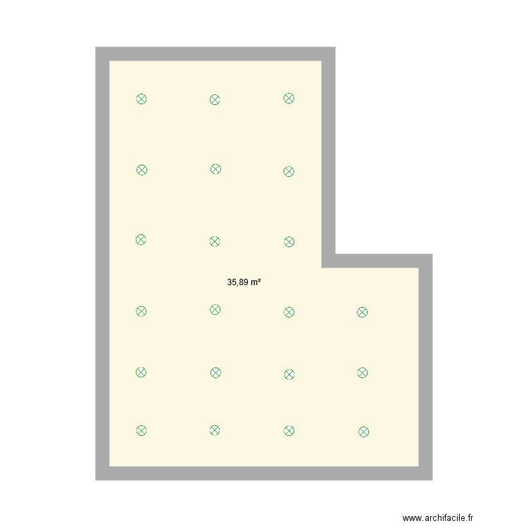 fxplf11. Plan de 1 pièce et 36 m2