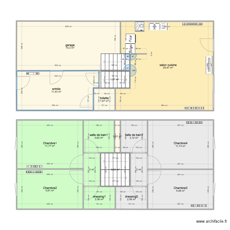 maison betheny 1. Plan de 17 pièces et 126 m2