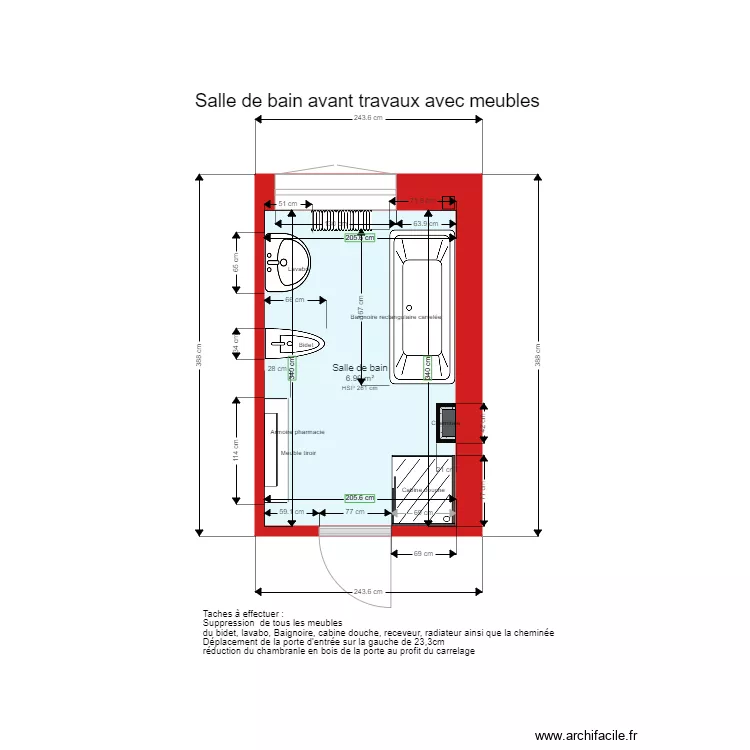 202009221710 salle de bain avant travaux avec meubles. Plan de 
