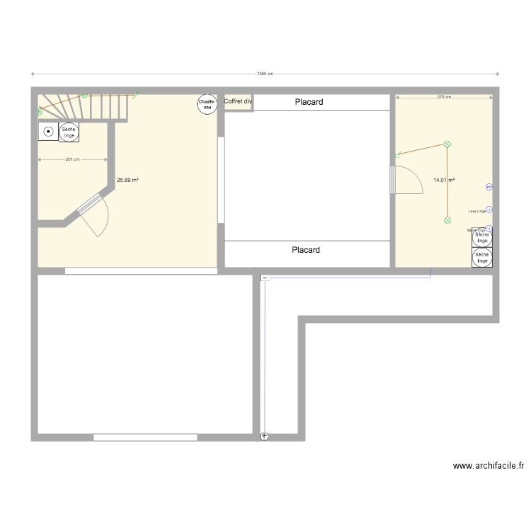 Plan électricité garage. Plan de 0 pièce et 0 m2