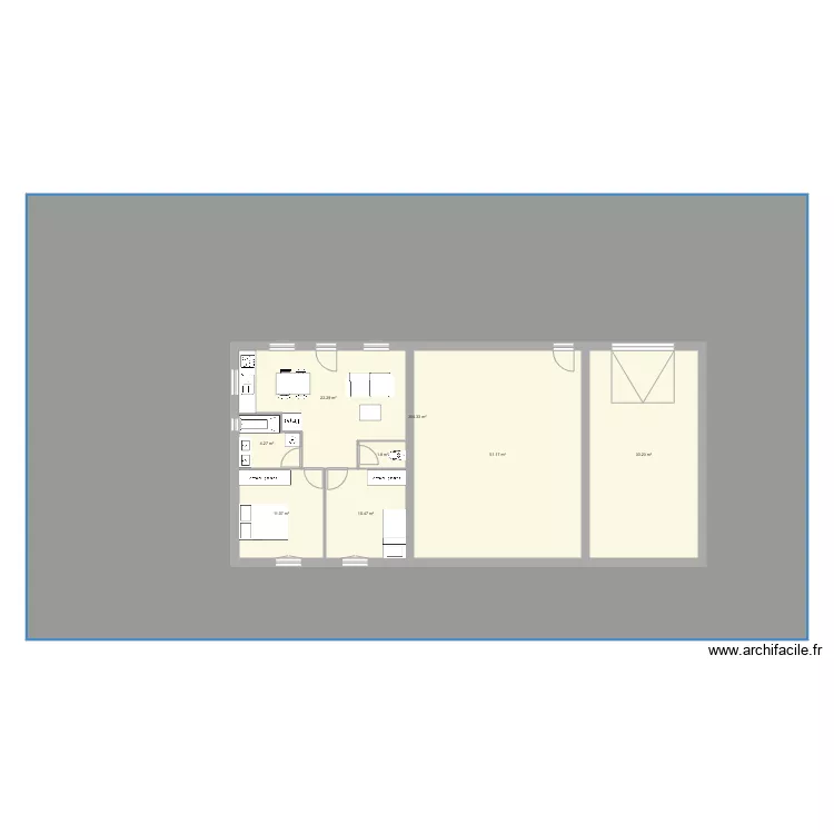 maison 3log 1er. Plan de 
