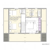 Plan chalet 2 étage variante chambre avec escalier