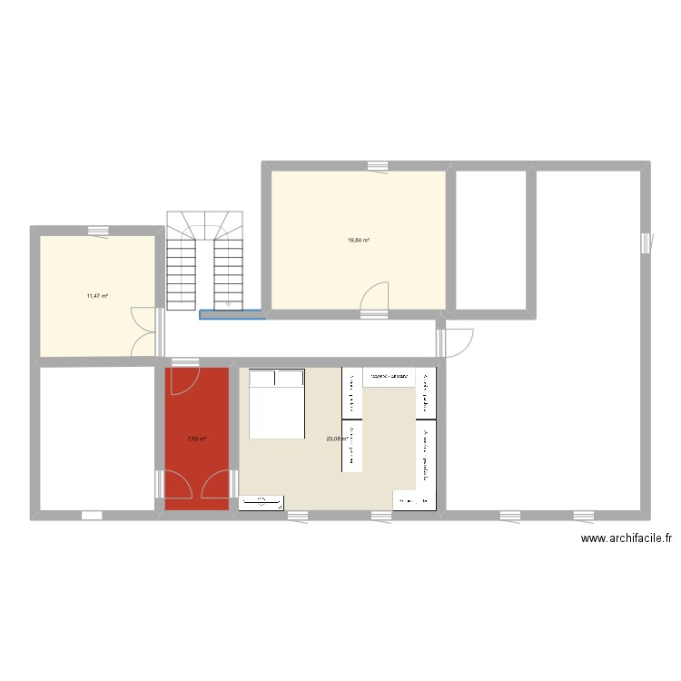 maison haut. Plan de 4 pièces et 62 m2