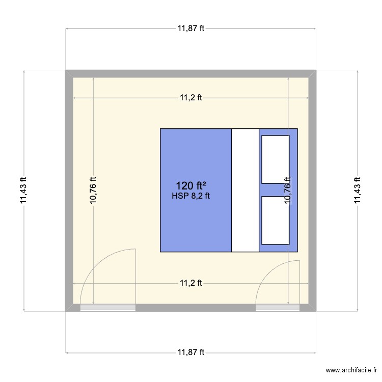 Hartford - 2nd Floor Layout ver2. Plan de 1 pièce et 11 m2