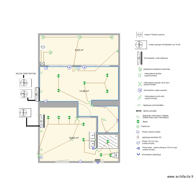 1er étage SANS MEUBLES. Plan de 0 pièce et 0 m2