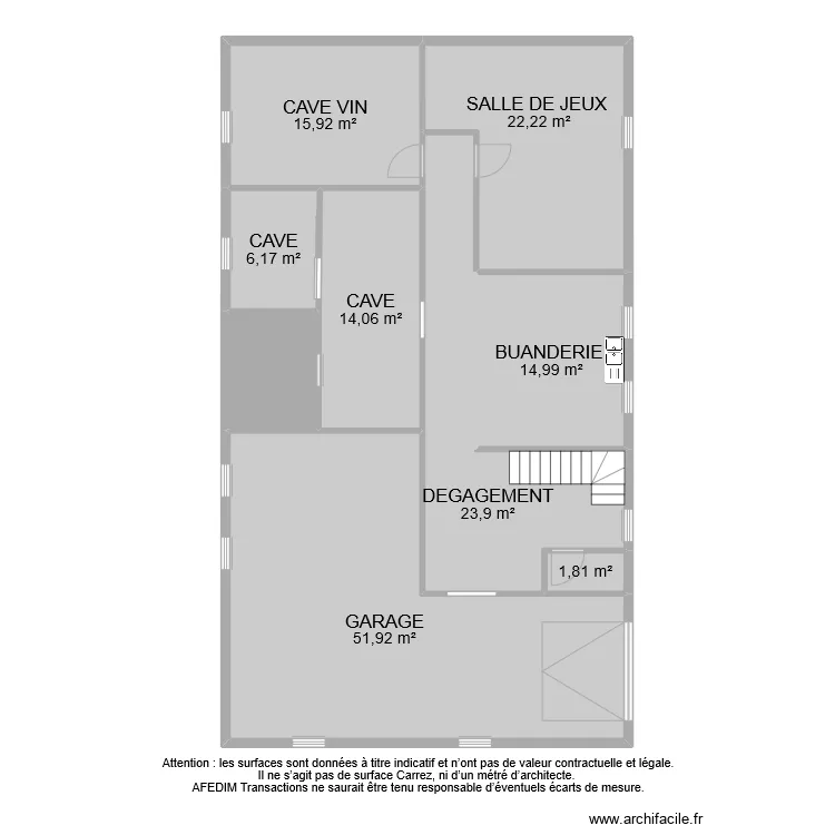 BI 8889 SOUS SOL. Plan de 