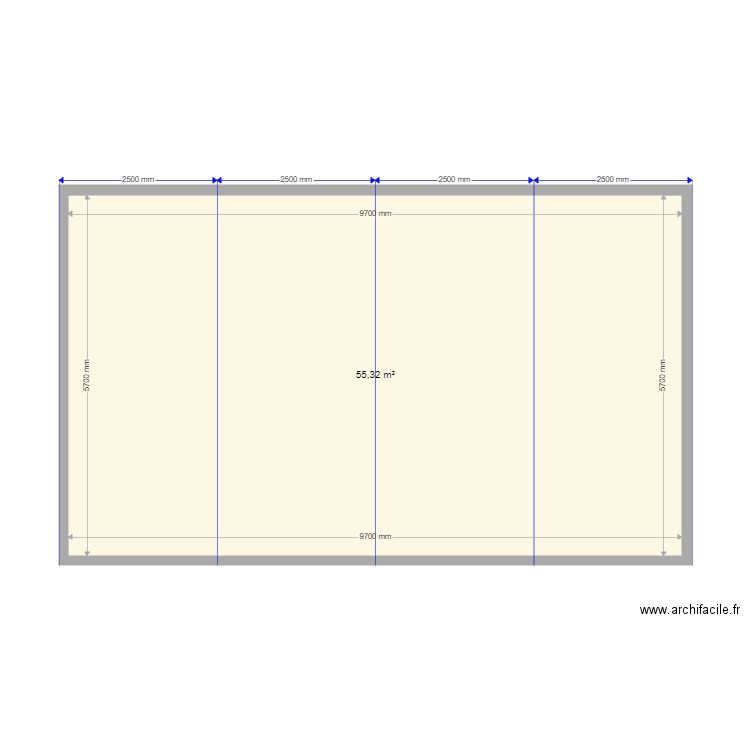 mm1. Plan de 1 pièce et 55 m2