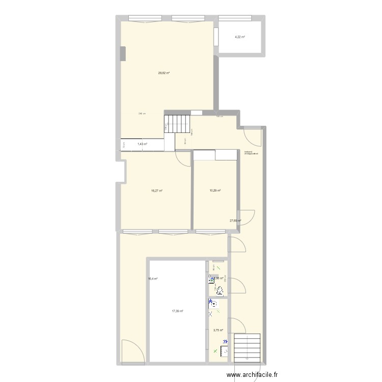 NH93-kees1 . Plan de 10 pièces et 128 m2