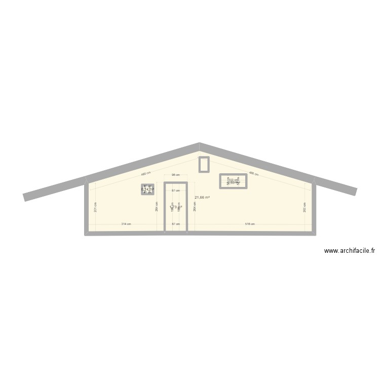 Facade arriere Projetée 2. Plan de 0 pièce et 0 m2