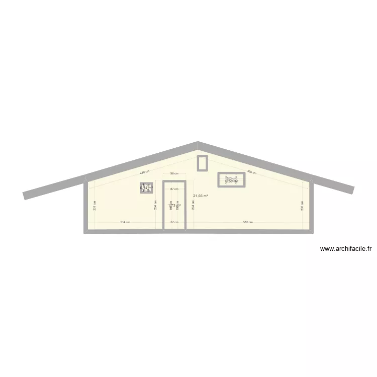 Facade arriere Projet&eacute;e 2. Plan de 