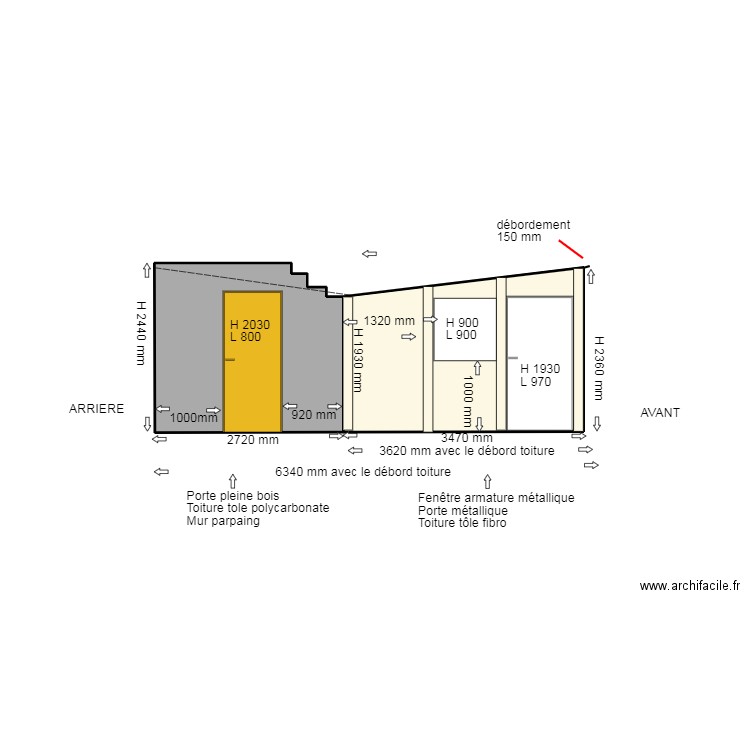 DP4 COTE GAUCHE ACTUEL .... Plan de 2 pièces et 14 m2