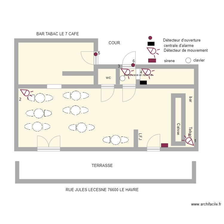 7 cafe VID2OSURVEILLANCE. Plan de 0 pièce et 0 m2