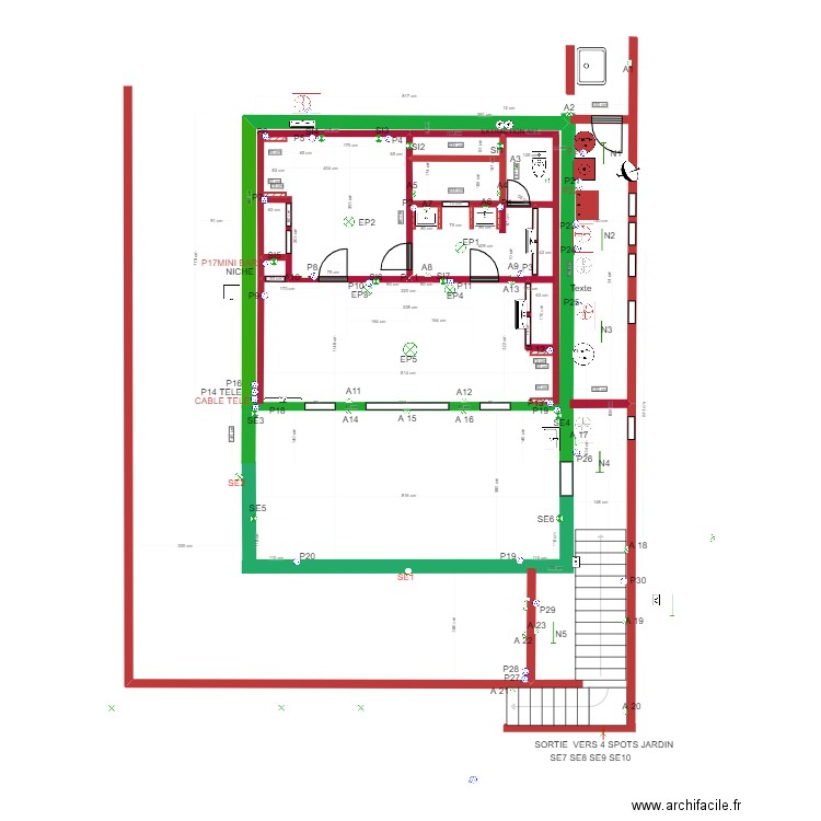 Modification 1er Maison ELECTRICITE 4. Plan de 0 pièce et 0 m2