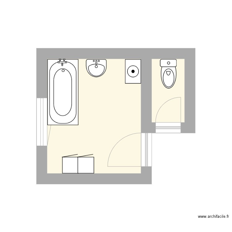 croquis JANNY salle de bain. Plan de 0 pièce et 0 m2
