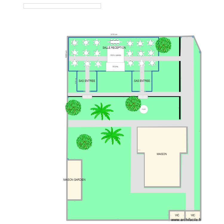 plan jardin. Plan de 9 pièces et 2675 m2