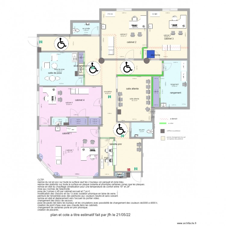 maison de santée VERS 1 DU 21.05.22. Plan de 19 pièces et 202 m2