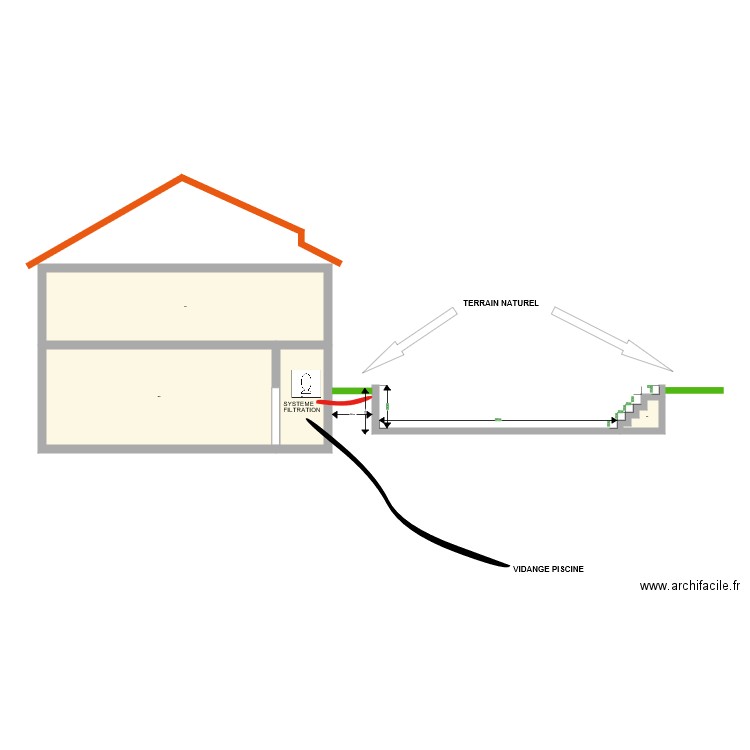 Plan de coupe DP3. Plan de 0 pièce et 0 m2