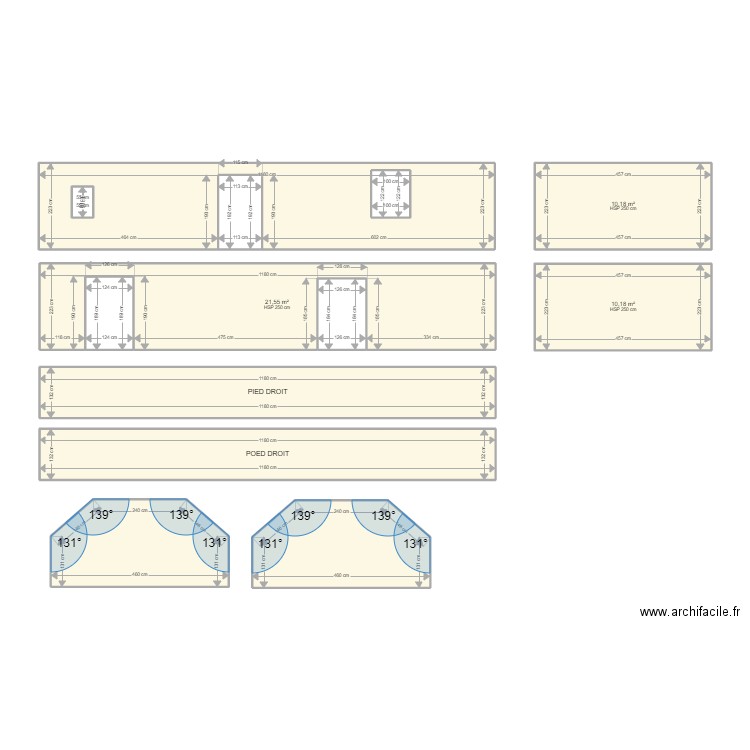 TRAVALLA. Plan de 13 pièces et 124 m2