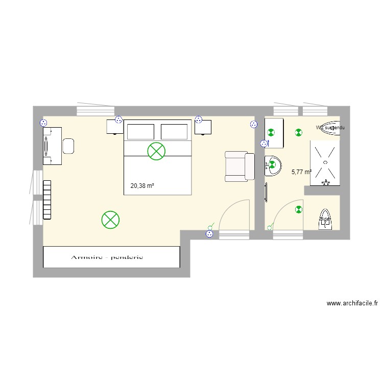 chambre parents RDC Elec Vraie. Plan de 0 pièce et 0 m2