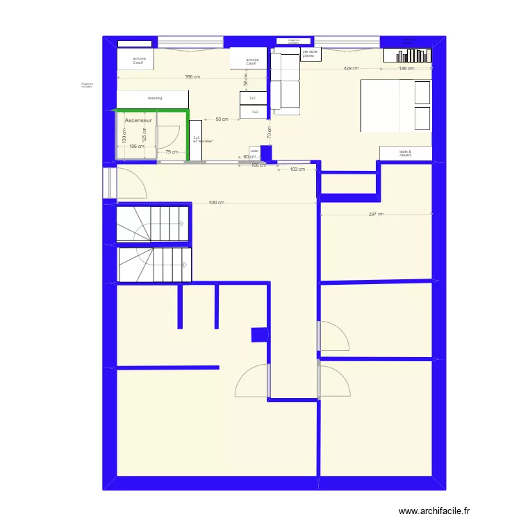 SLdV RdJ réaménagé ascenseur n°5. Plan de SLdV RdJ réaménagé ascenseur n°5. Plan de