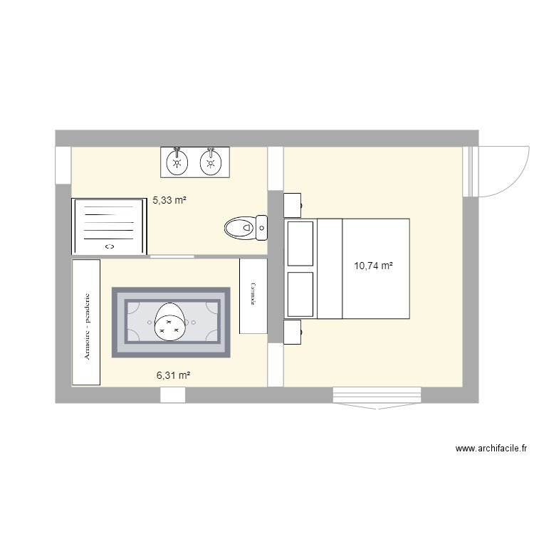 SUITE PARENTALE. Plan de 0 pièce et 0 m2