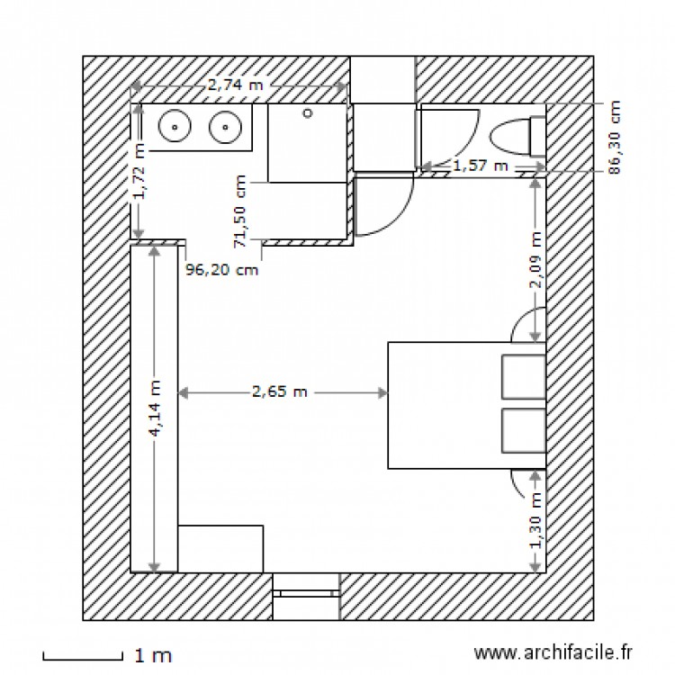 Chambre Marine et Cyril v2. Plan de 0 pièce et 0 m2
