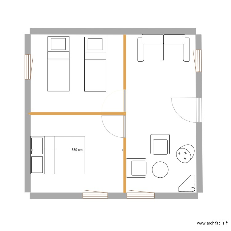 petite maison P-1. Plan de 0 pièce et 0 m2