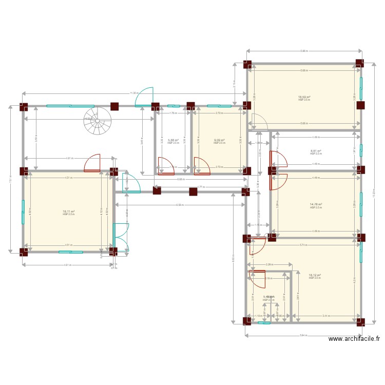 fondations. Plan de 0 pièce et 0 m2