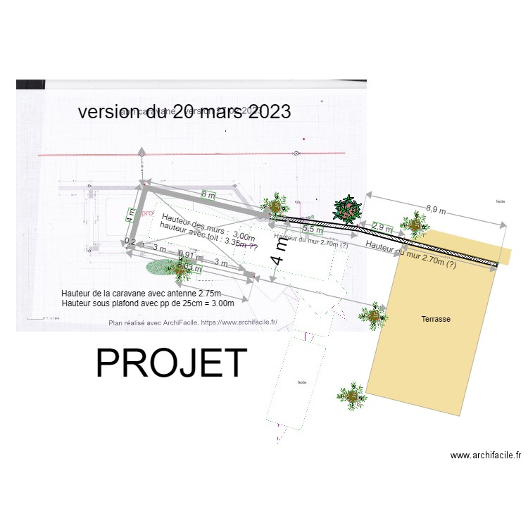 abri caravane - version 2 - 2023 03 20. Plan de 0 pièce et 0 m2