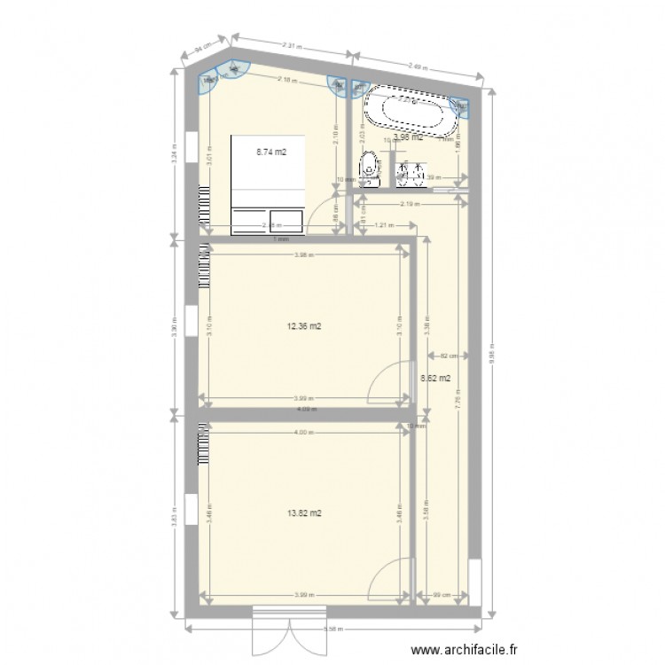 etage baignoire2. Plan de 0 pièce et 0 m2